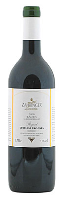 2000 Regent Spätlese trocken vom Weingut Zähringer