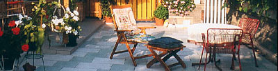 Terrasse einer Ferienwohnung