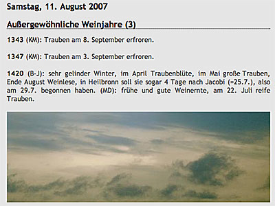 Außergewöhnliche Weinjahre