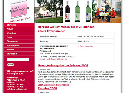 Neue Website der WG Haltingen