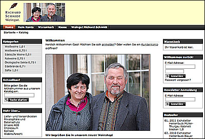 Neuer Weinshop des Weingutes Richard Schmidt Neuer Weinshop des Weingutes Richard Schmidt