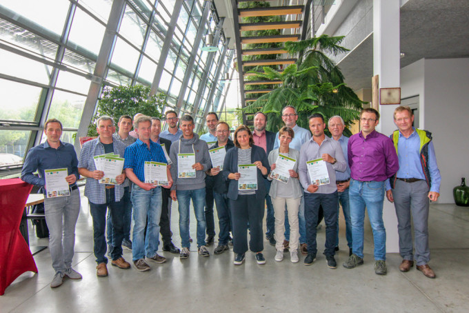 Die Sieger der Biowein-Prämierung der Besten Bioweine Baden-Württemberg 2018 bei der Übergabe der Urkunden am 17.Mai i Freiburg